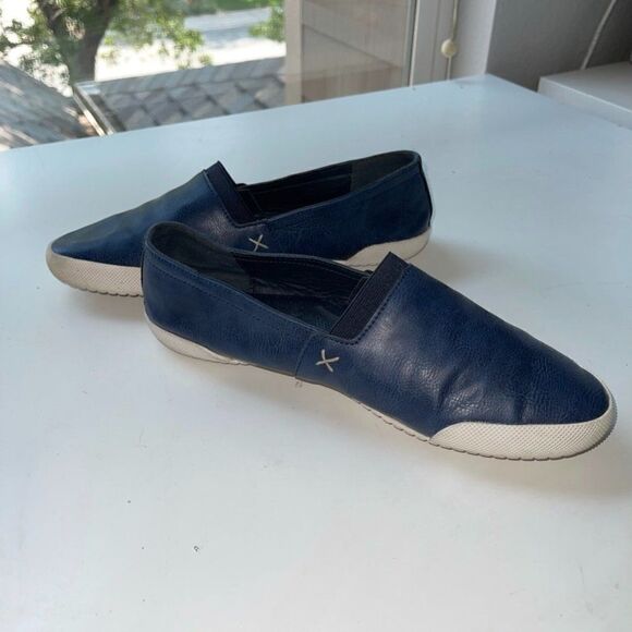 Corkys Moxey Blue Leather Slip Ons - Picture 3 of 8